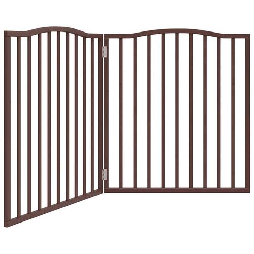 Hundelåge 2 paneler 160 cm foldbar poppeltræ brun egetræ