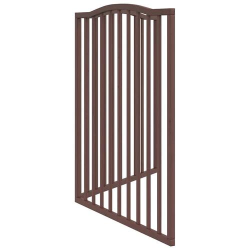 Hundelåge 2 paneler 160 cm foldbar poppeltræ brun egetræ