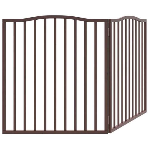 Hundelåge 2 paneler 160 cm foldbar poppeltræ brun egetræ
