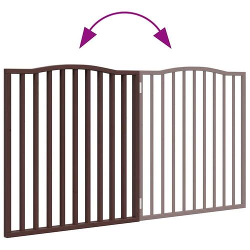Hundelåge 2 paneler 160 cm foldbar poppeltræ brun egetræ