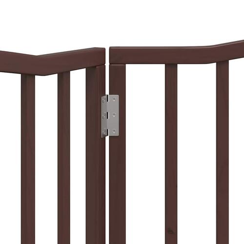 Hundelåge 2 paneler 160 cm foldbar poppeltræ brun egetræ