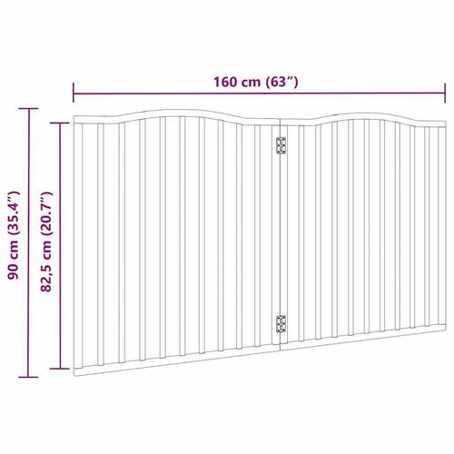 Hundelåge 2 paneler 160 cm foldbar poppeltræ brun egetræ