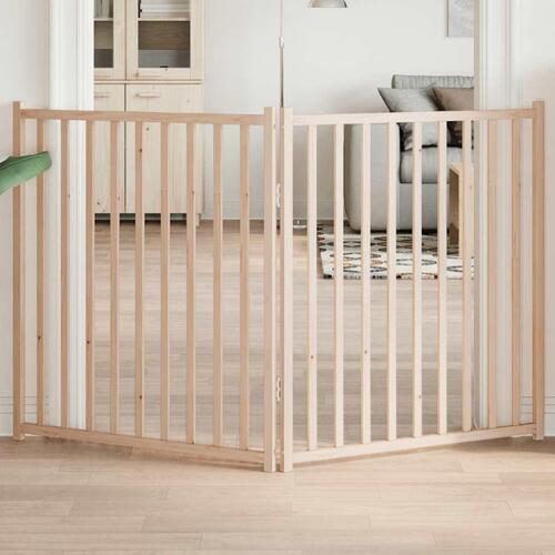Hundelåge 2 paneler 150 cm foldbar massivt gran
