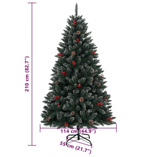Kunstigt juletræ med 300 LED-lys 210 cm