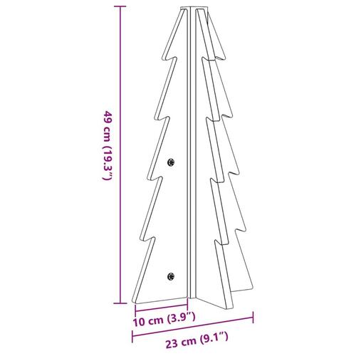 Dekorativt juletræ 49 cm massivt fyrretræ