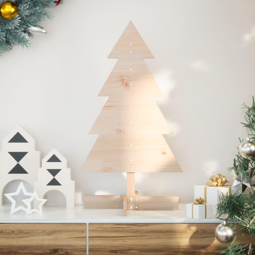 Dekorativt juletræ 80 cm massivt fyrretræ