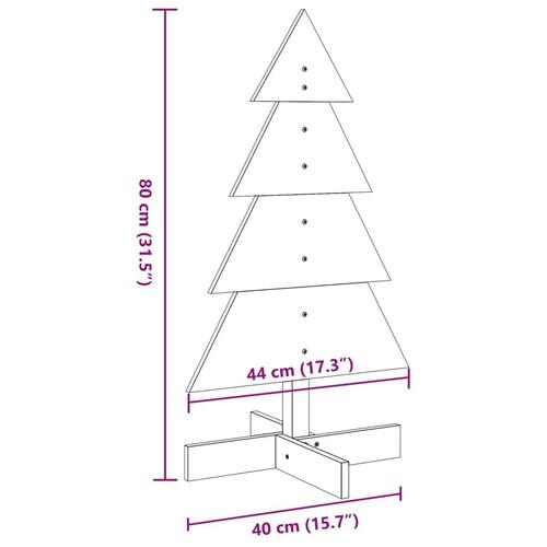 Dekorativt juletræ 80 cm massivt fyrretræ