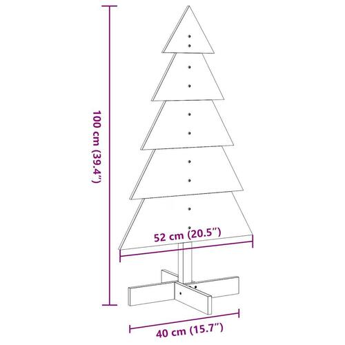 Dekorationstræ til jul 100 cm massivt fyrretræ gyldenbrun