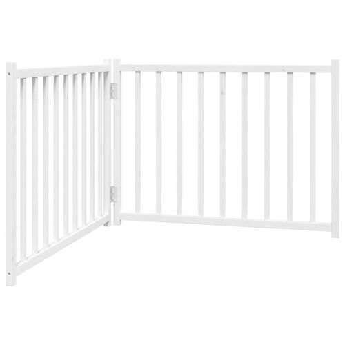 Hundelåge 2 paneler 150 cm foldbar massivt gran hvid