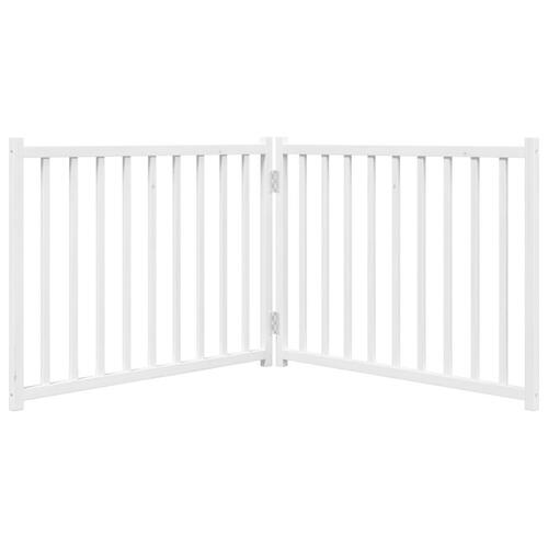 Hundelåge 2 paneler 150 cm foldbar massivt gran hvid