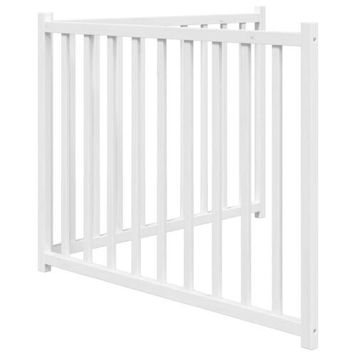 Hundelåge 2 paneler 150 cm foldbar massivt gran hvid