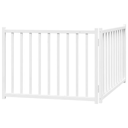 Hundelåge 2 paneler 150 cm foldbar massivt gran hvid