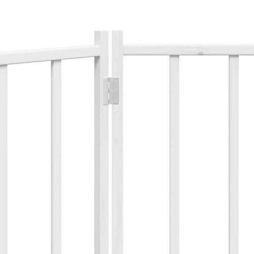 Hundelåge 2 paneler 150 cm foldbar massivt gran hvid