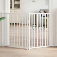 Hundelåge 2 paneler 150 cm foldbar massivt gran hvid