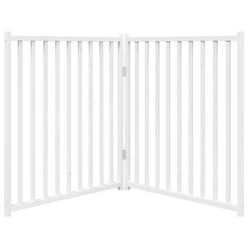 Hundelåge 2 paneler 150 cm foldbar massivt gran hvid