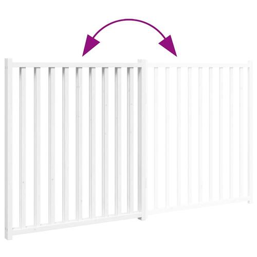 Hundelåge 2 paneler 150 cm foldbar massivt gran hvid