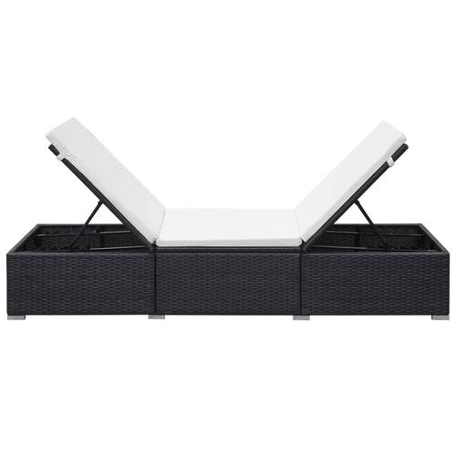 Solseng med hynde polyrattan sort