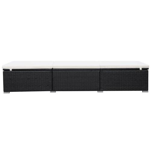 Solseng med hynde polyrattan sort