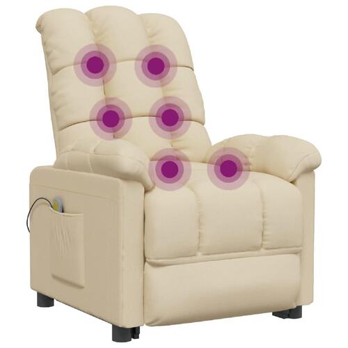 Massagestol stof cremefarvet