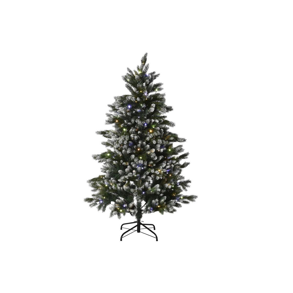 Juletræ med LED, grøn, snefald, 150 cm