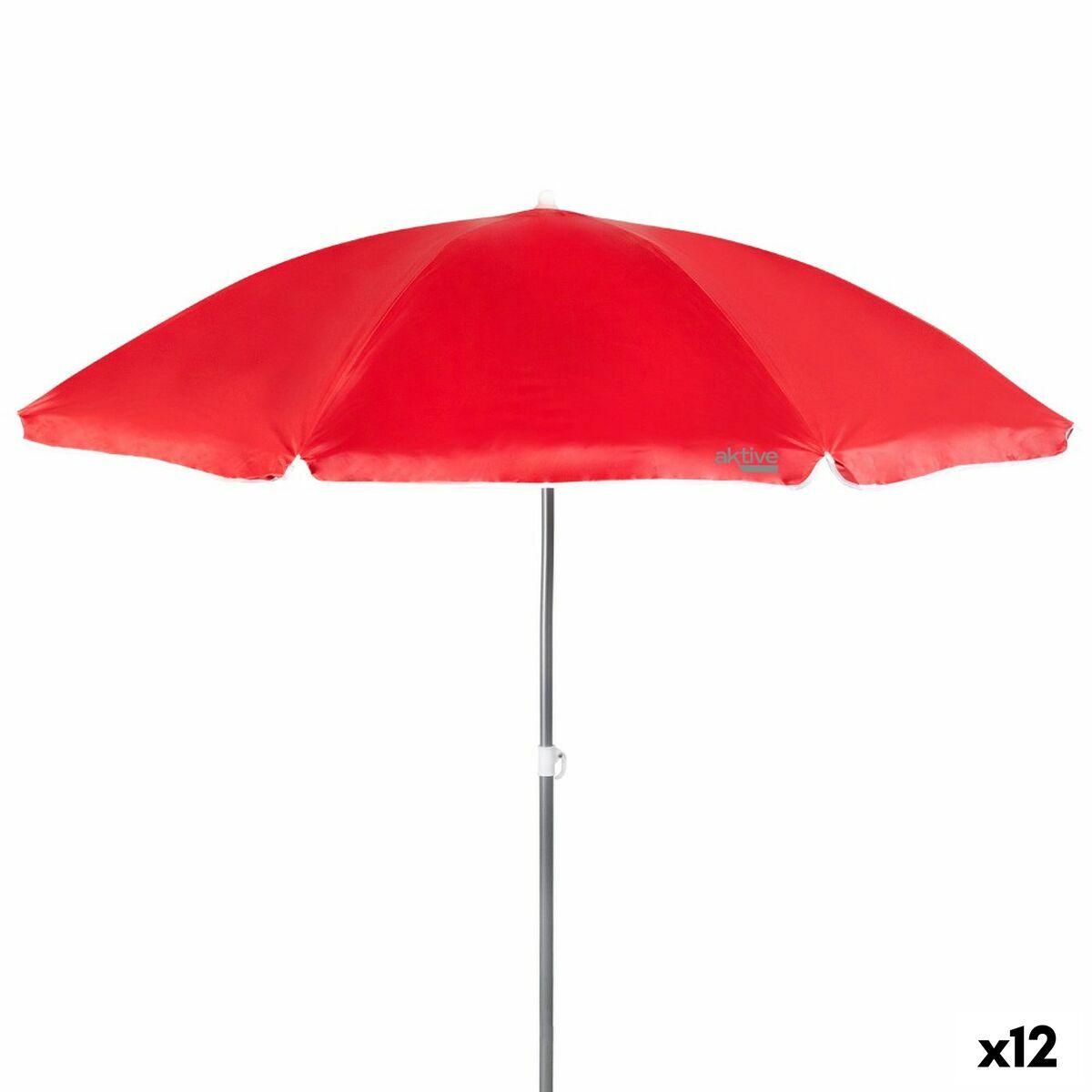 Aktive parasol - rød - sæt med 12 stk., Ø180 cm