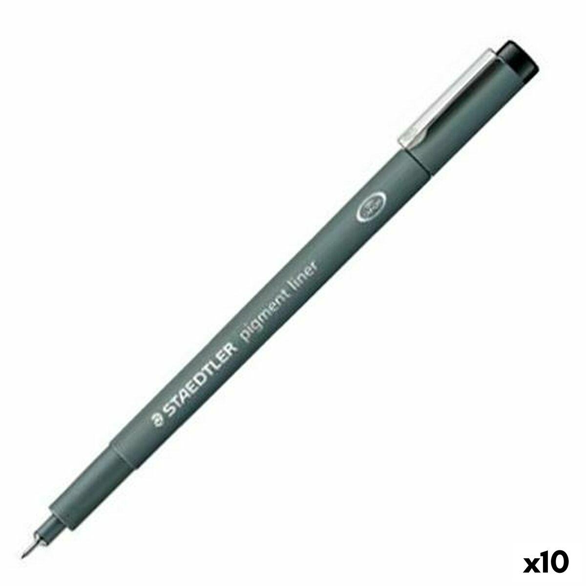 Staedtler Pigment Liner fineliner - sort, 0,5 mm (10 stk.) billede