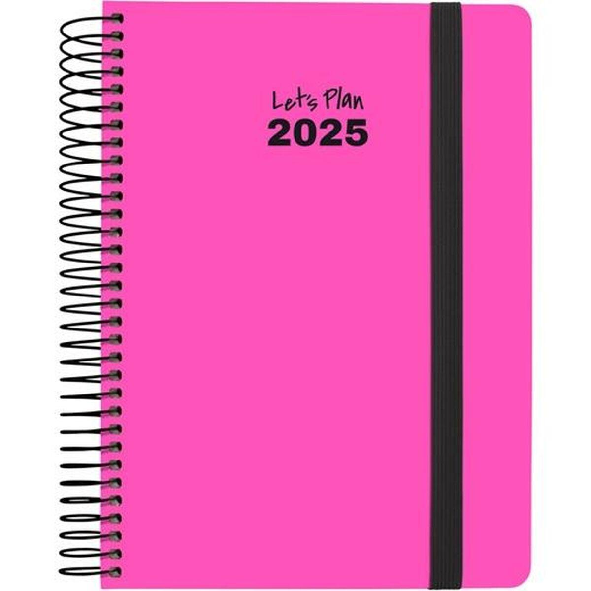 Grafoplas dagbog/kalender 2025 NEON fuchsia A5 (14,8 × 21 cm)