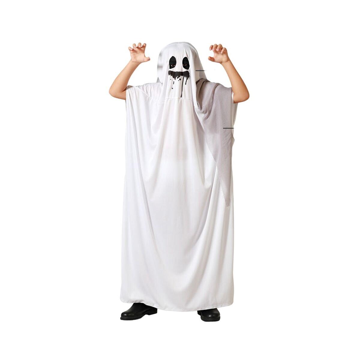 Spøgelse kostume til børn 7-9 år - Halloween, hvid polyester