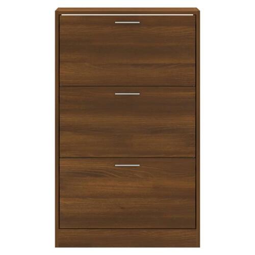 Skoskab 63x24x103 cm konstrueret træ brun egetræsfarve