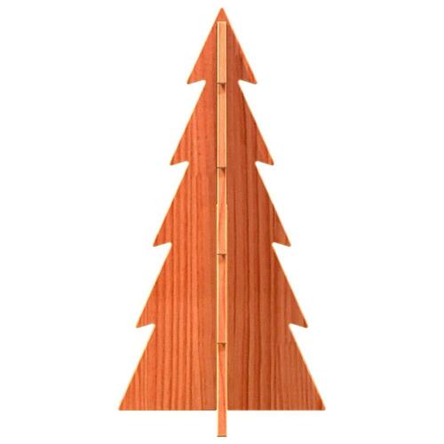 Dekorativt juletræ til pynt 59,5 cm massivt fyrretræ gyldenbrun