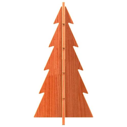 Dekorativt juletræ til pynt 59,5 cm massivt fyrretræ gyldenbrun