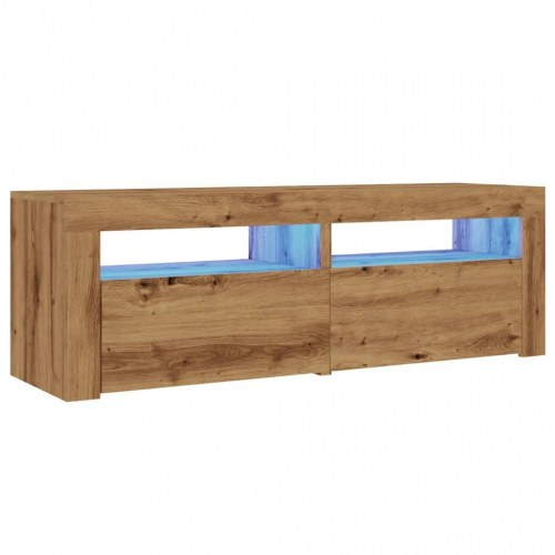 TV-bord med LED-lys 120 x 35 x 40 cm