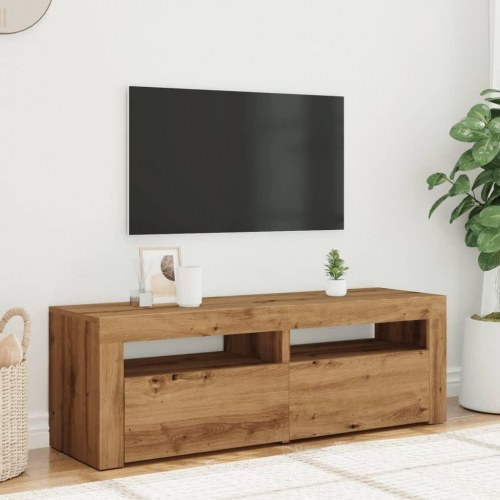 TV-bord med LED-lys 120 x 35 x 40 cm
