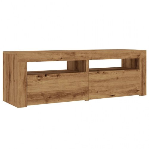 TV-bord med LED-lys 120 x 35 x 40 cm