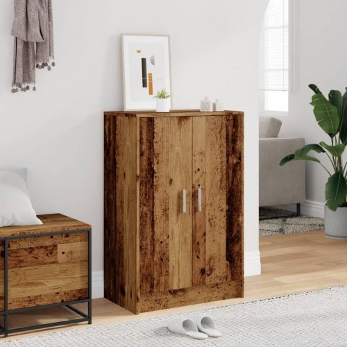 Skoskab 60×35×92 cm i konstrueret træ - antik eg