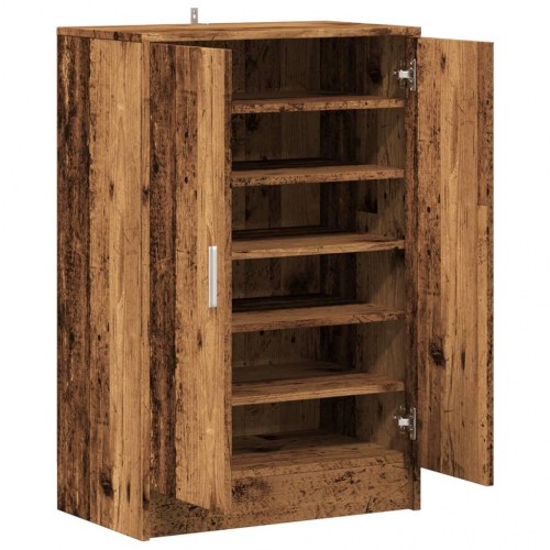 Skoskab 60×35×92 cm i konstrueret træ - antik eg