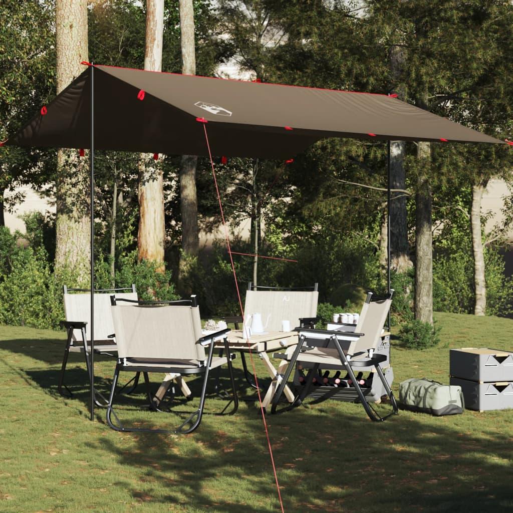 Tarp 306 × 306 cm - vandafvisende campingpresenning, brun billede