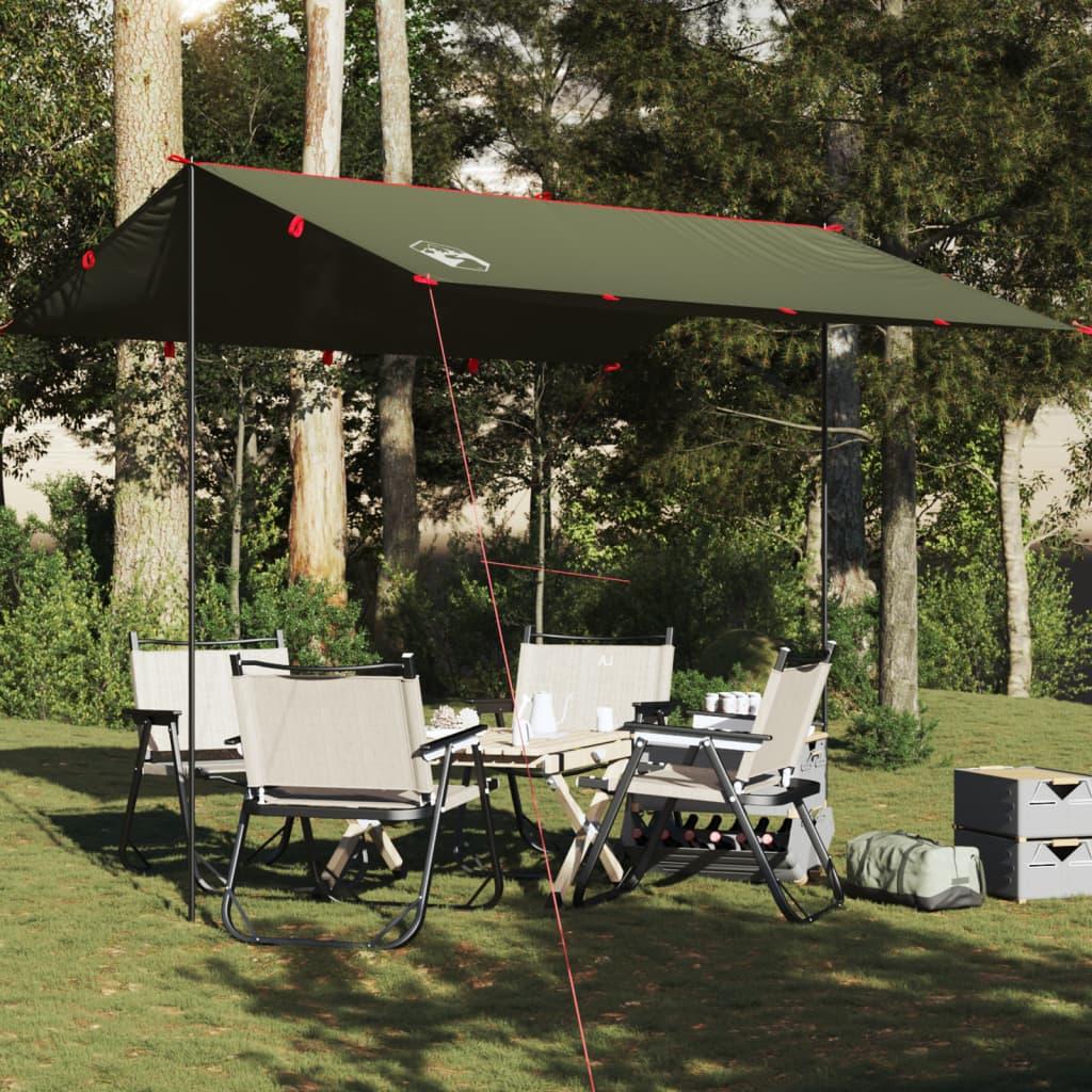 Tarp 306 × 306 cm - vandafvisende olivengrøn campingpresenning billede