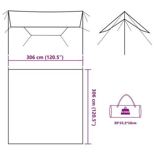 Tarp 306x306 cm vandafvisende camouflage