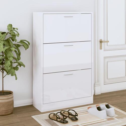 Skoreol 63x24x103 cm konstrueret træ hvid højglans