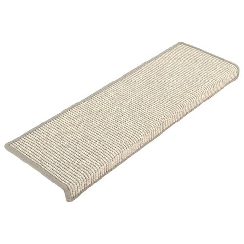 Selvklæbende trappetrinsmåtter 15 stk. 65x21x4 cm sølvfarvet
