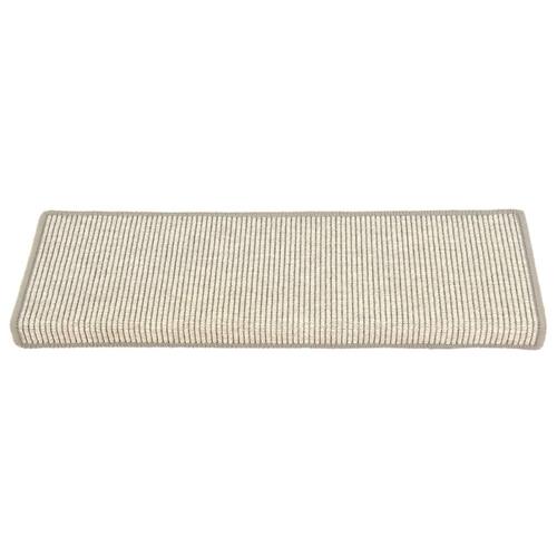 Selvklæbende trappetrinsmåtter 15 stk. 65x21x4 cm sølvfarvet