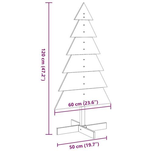 Dekorationstræ til jul 120 cm massivt fyrretræ gyldenbrun