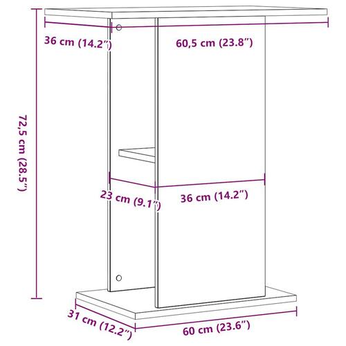 Akvariebord 36x60,5x72,5 cm konstrueret træ kunsteg