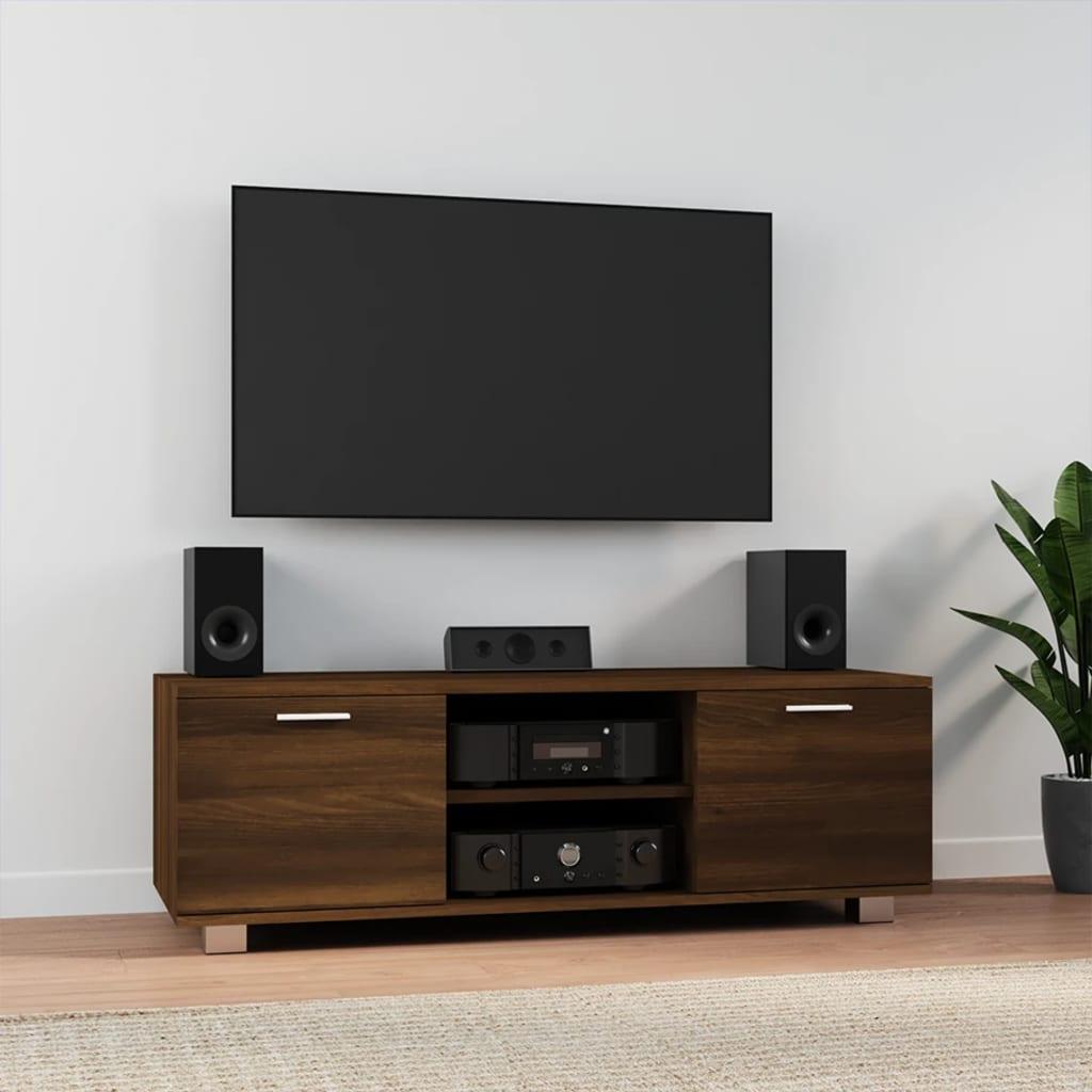 Tv-bord 120x40,5x35 cm konstrueret træ brun egetræsfarve