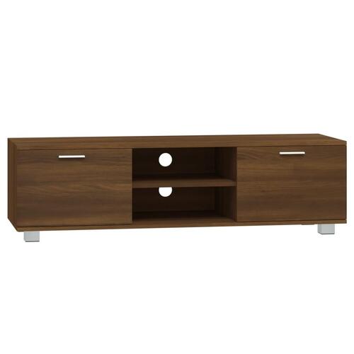 Tv-bord 140x40,5x35 cm konstrueret træ brun egetræsfarve