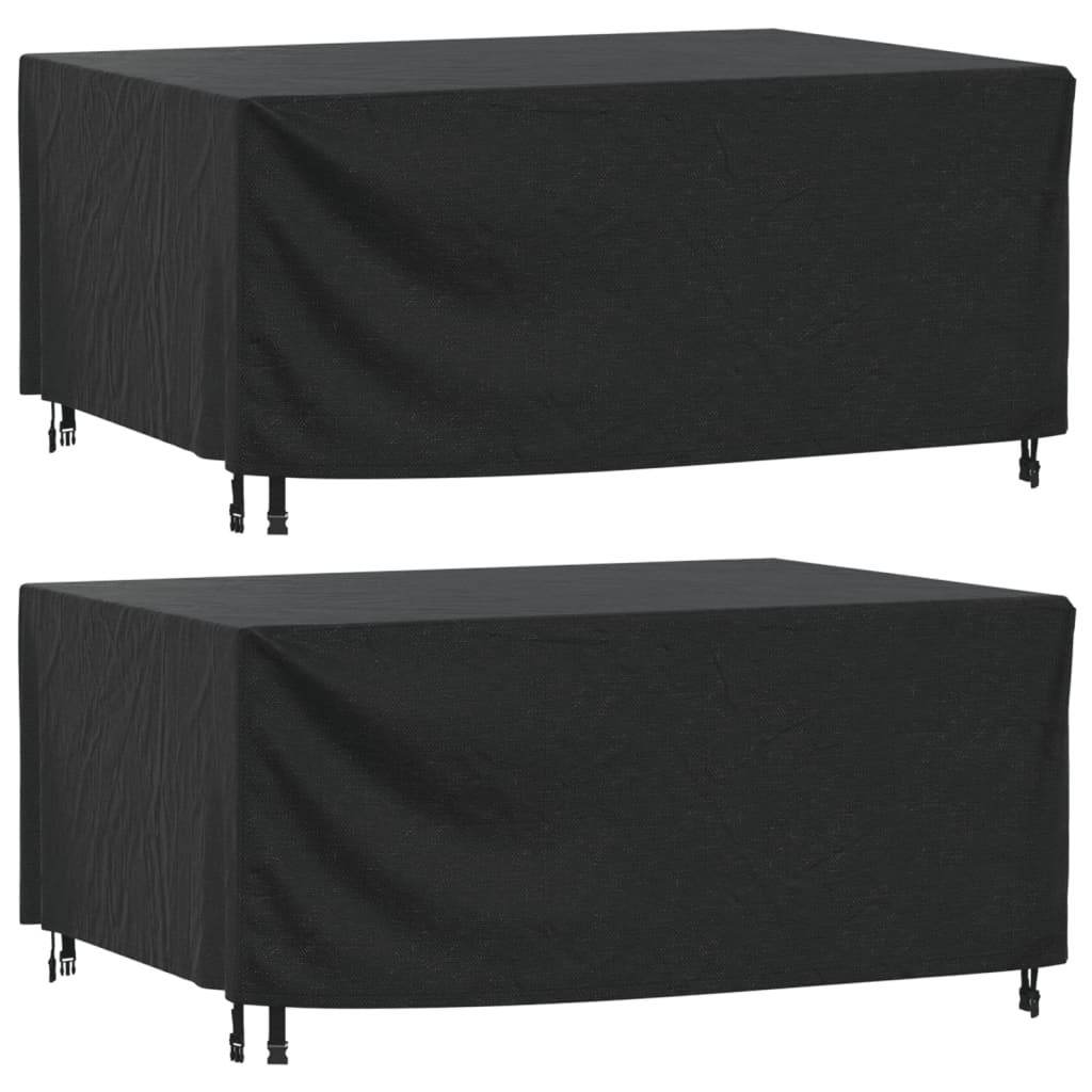 Havemøbelovertræk 2 stk. 172x113x73 cm vandtæt 420D sort