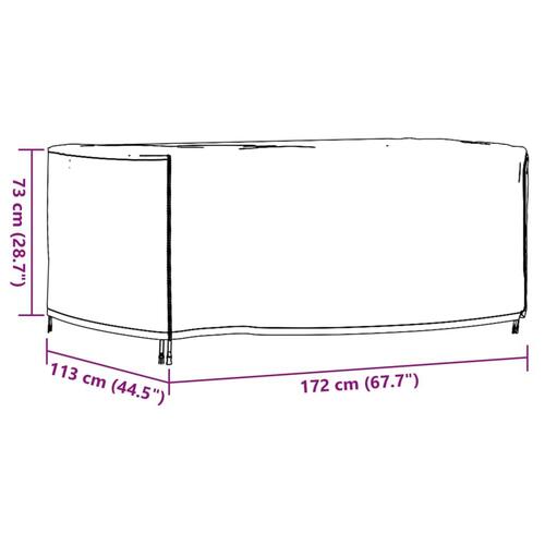 Havemøbelovertræk 2 stk. 172x113x73 cm vandtæt 420D sort