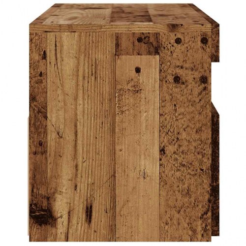 Tv-bord med LED-lys - 90×35×40 cm - konstrueret træ, antikt træ