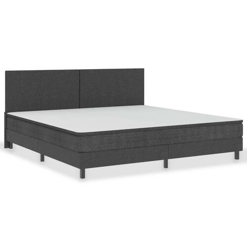 Seng med madras 200x200 cm stof mørkegrå